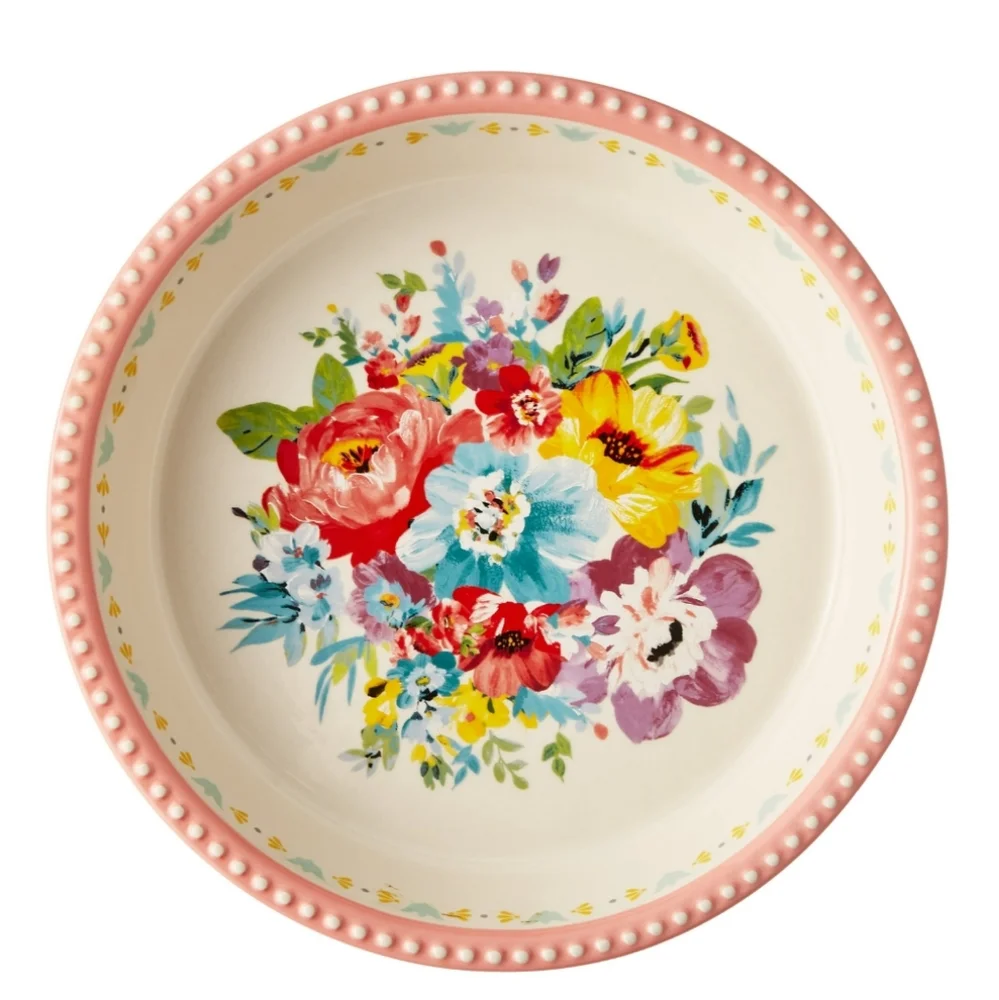 💕 New Pioneer Woman Sweet Romance Blossoms  Ceramic Pie Plate